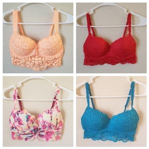 SALE 4 Victoria's Secret PINK Push-Up Bralettes